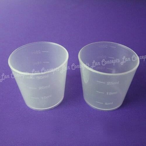 100pcs/lot 30ml Plastic Measuring Cups PP Measure Cup with scales for cooking baking Tool - translucence free shipping