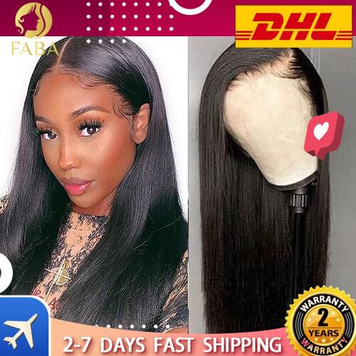 QINGSI Straight Lace Front Wig Human Hair Lace Frontal Wigs 13*4 Lace Frontal Brazilian Hair Wigs for Women 180 Density