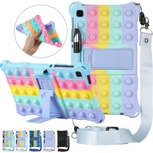 Push It Bubble Silicon Cover Case for Samsung Galaxy Tab A7 Lite 2021 8.7" Tablet PC Kickstand Funda for Samsung SM-T220 SM-T225