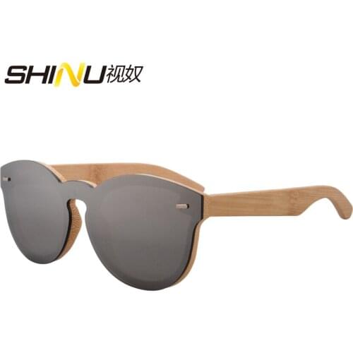 Nature Bamboo Wooden Sunglasses Women Men Silver Mirror Coating Sun Glasses Beach Eyewear Floating Glasses ANTI-UVA/UVB Eyewear