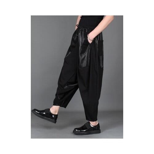 Style brand male dark wind harun trousers spring nine-point trousers loose feet low crotch trousers style hairdresser flying mou