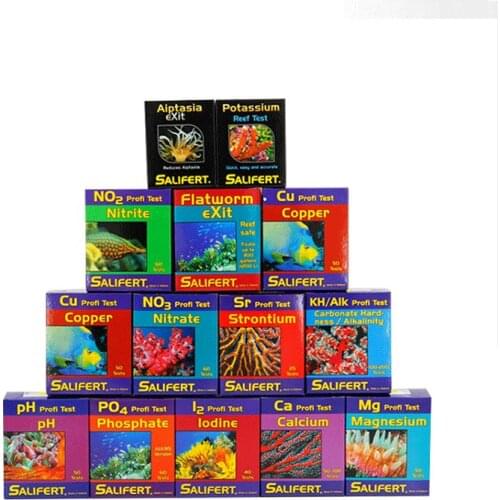 Salifert Seawater Tester Coral Cylinder Water Quality Test CA MG KH NO3 PO4 NO2 PH K SR B English Manual