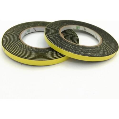 2pcs 10mm Width*2mm Thick Speaker Seal Strong Adhesive EVA Black Sponge Foam Single Sided Tape Shockproof Anti-collision Seal