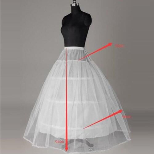 In Stock Hot sale Cheap Price White 3 Hoop Petticoat For Wedding Bridal Gown Dress Underskirt Crinoline Wedding Accessories 2018