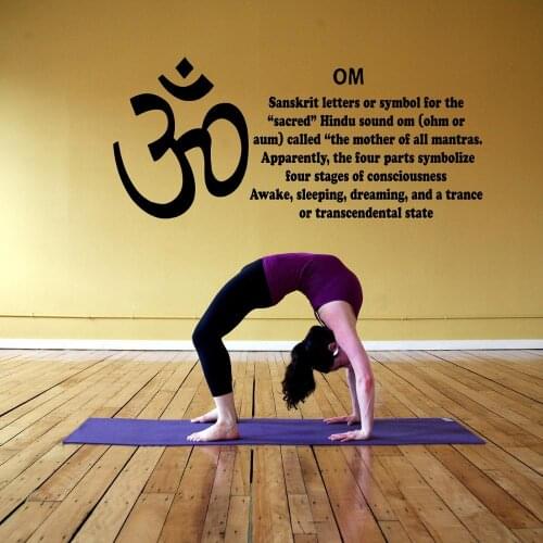 Yoga Room Wall Window Decal Sticker Om Symbol Description Hindu Ganesh God Yoga Studio Decor Vinyl Wallpaper Living Room A382