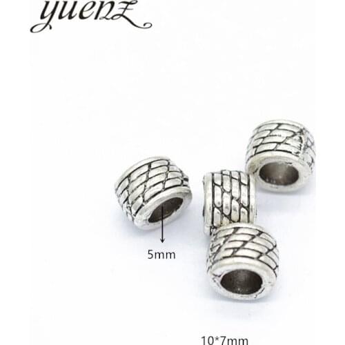 YuenZ 10pcs Antique Silver Color big hole Beads Spacers Beads Fit European Charm Jewelry Accessories DIY Findings R79