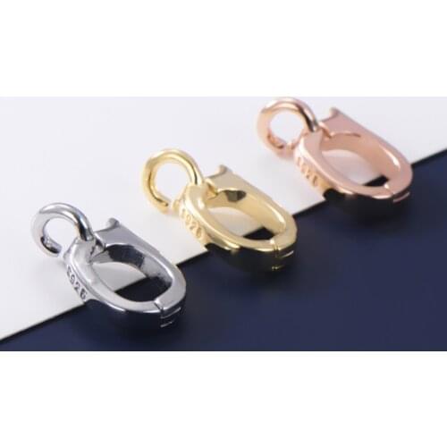 1pcs 925 Sterling Silver Necklace/Bracelet Pendant Connection Buckle S925 Silver Mechanical Clasp Hook DIY Jewelry Findings