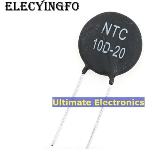 20pcs Thermistor NTC10D-20 10D-20 10D20MM Diameter Negative Temperature coefficient