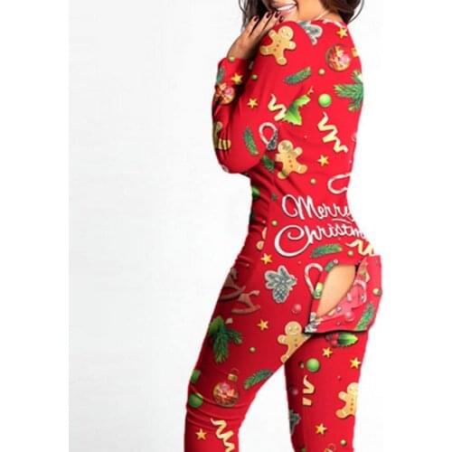 2021 Sexy Pyjama Bodysuit Women Long Sleeve Romper Casual Leotard Tops Sleepwear Loungewear Christmas Gifts