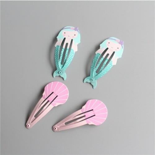 4PCS New Creative Lovely Mermaid Shell BB Clips Girls Hair Accessories Children Headwear Baby Hair Clips Headdress Kids Hairpins