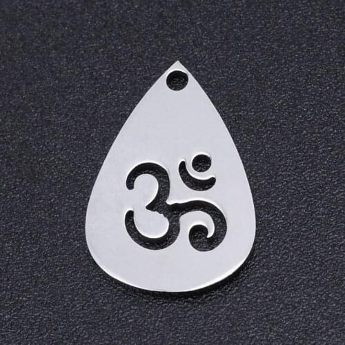 5pcs/lot 100% Stainless Steel OM Yoga Sign Charms Wholesale Jewelry Making Charms Top Quality Accept OEM Order