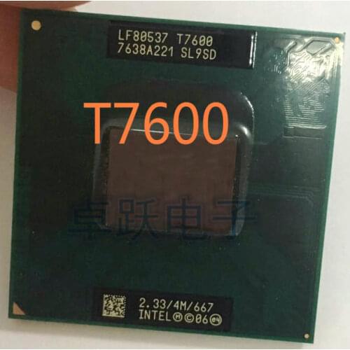 Free Shipping intel CPU laptop Core 2 Duo T7600 CPU 4M Socket 479 Cache/2.33GHz/667 Dual-Core Laptop processor support 945