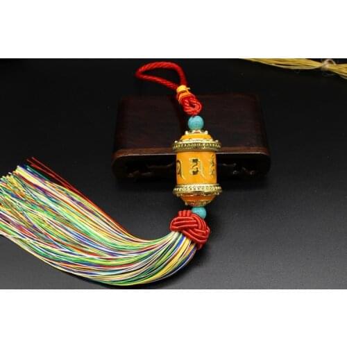 Large - HOME CAR pocket travel Buddhist Exorcise evil spirits efficacious Tibetan Buddhism Prayer wheel FENG SHUI hanging Amulet
