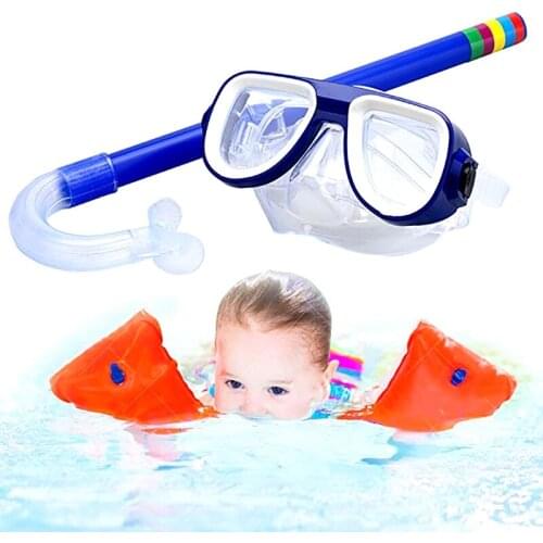 Kids Diving Goggle Mask Breathing Tube Shockproof Swimming Glasses Band Snorkeling Underwater Swim Accessories Set