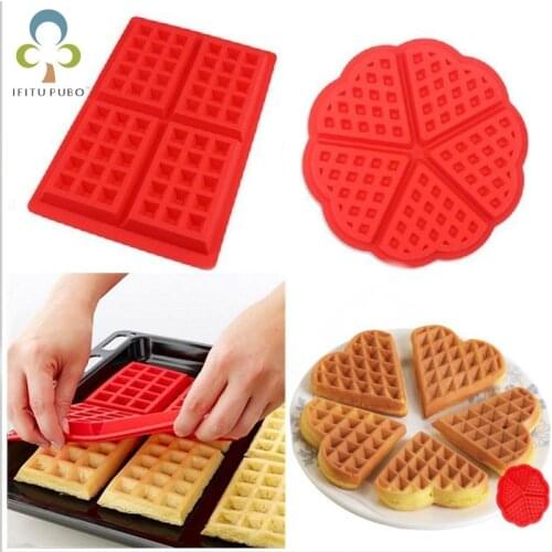 DIY Waffle Mold Maker Pan Microwave Baking Cookie Cake Muffin Silicone Bakeware Cooking Tools Kitchen Accessories Supplies ZXH