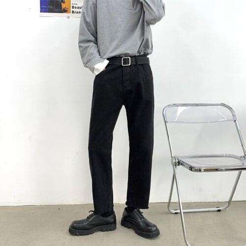 Summer Black Jeans Mens Slim Fashion Retro Casual Jeans Men Streetwear Loose Hip-hop Straight Denim Trousers Mens Clothing