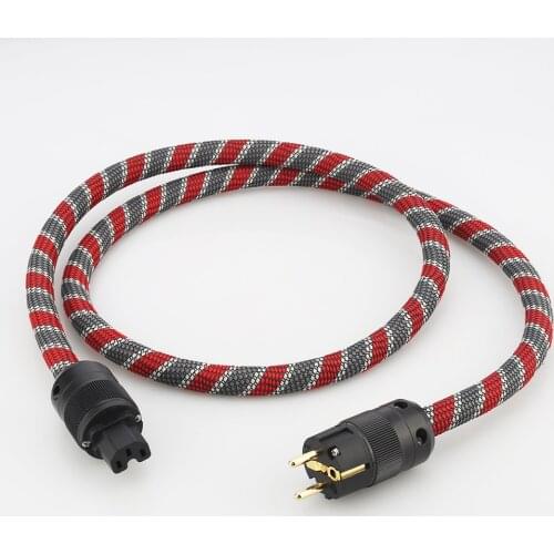 HI end Power Cable EU Power Cord with Gold-plated European plug for amplifier and player HIFI Audiophile European AC Power line