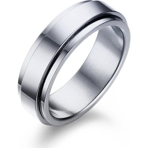 Classic Spinner wedding band stainless steel jewelry finger rings for men