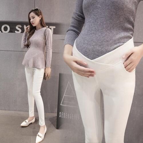 Korean version of low-waist pants pregnant belly pants care of pregnant women fall pregnant Maternity Pants Maternity Leggings