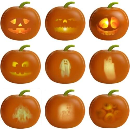 Creative Halloween Pumpkin Projection Lamp Animated Talking Pumpkin LED Light For Halloween Home Party Decor(EU Plug)