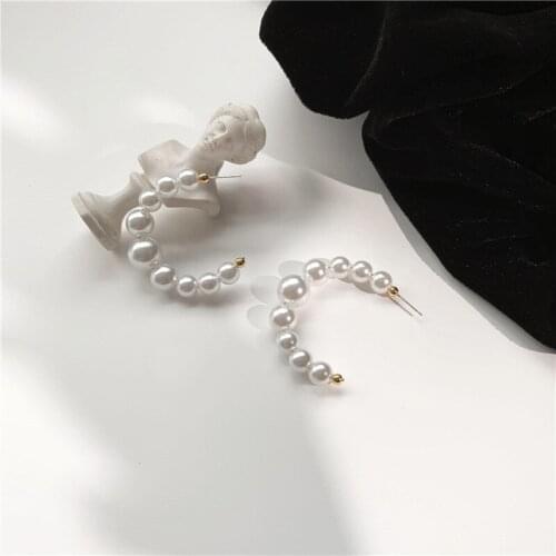 Minimalist Imitation Pearl Drop Earring Femme Korean Round Cute Summer Earrings for Women Wedding Gift Party Trendy Jewelry