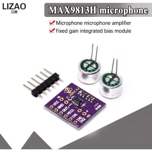 MAX9813H Microphone Module Microphone Amplifier Amplifier Module Double Input Fixed Gain Integrated Bias CJMCU-9813