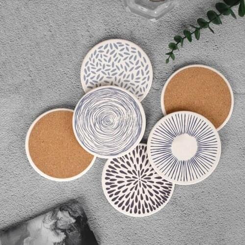 Non Slip Round Dining Table Mat Tea Cup Absorbent Quick Drying Coffee Cup Bowl Insulation Pad Natural Diatom Mud Coaster