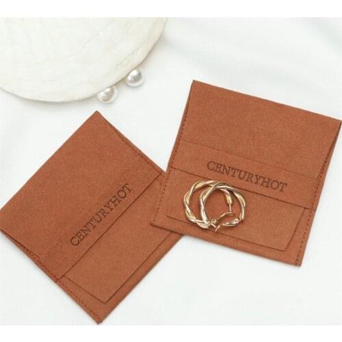 Wholesale 200pcs/lot Suede Envelop Jewelry Pouch Custom Jewelry Gift Bag With Logo Printed