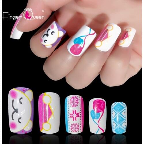 Self Adhesive False Nails Frm Children Artificial Extension Short Crown Reusable Girls Anime Practice Beauty Self Adhesive
