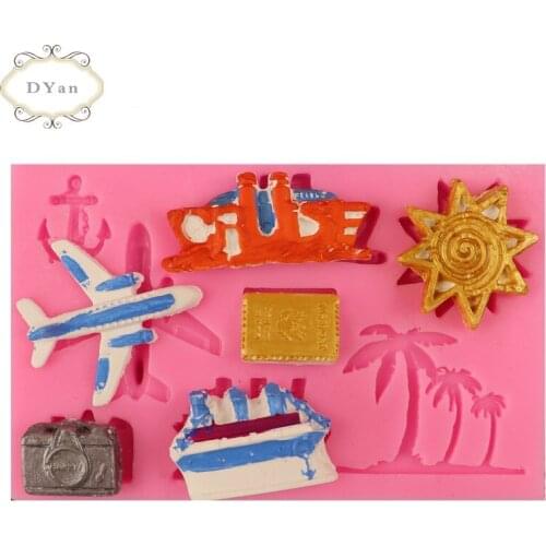 Aircraft Sun Coco Tree Yacht Spear Cake Decorating Tools Mould Silicone Fondant Chocolate Mold Aircraft Cake Decoration Tools