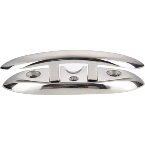Marine Grade Boat Stainless Steel Folding Flip Up Dock Cleat 8" for Yacht Flush Mount