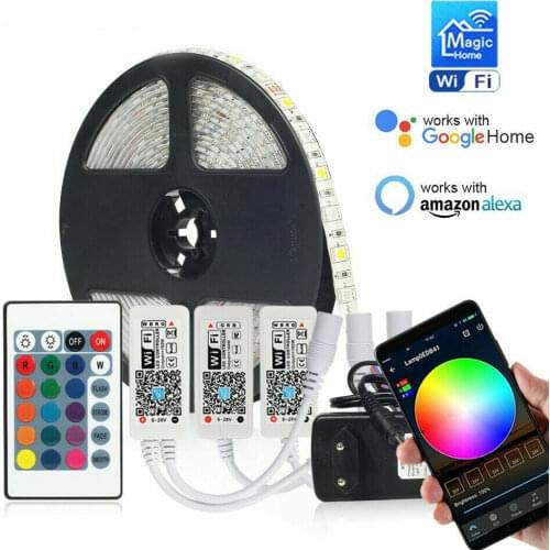 DC 12V Led Strip RGB/RGBW/WW WIFI Home 5050 RGB 30LED/M 60LED/M RGBW/WW Flexible Ribbon Smart APP Wireless KIT
