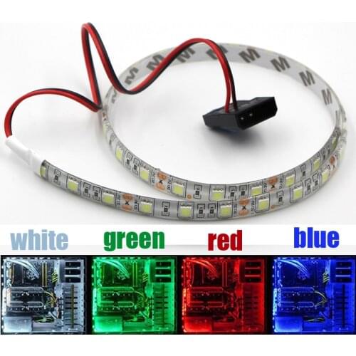 Led light Neon Adhensive Strip for pc case 12V DC Background PC Computer Case Adhesive tape Light Molex Connector 4Pin 50cm-3m