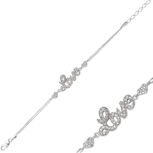 Tevuli 925 Sterling Silver Heart Love Printed Womens Bracelet