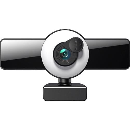 1K/2K/4K/8K Fill Light Webcam Auto Focus Free Drive Web Camera with Mic Privacy Cover for Computer Laptop Video Record