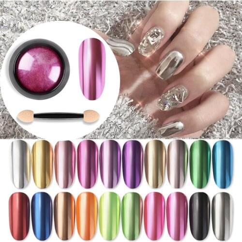 Water Ripple Nail Art Mirror Pigment Powder Nail Glitter Dip Powder Gold Silver Shining Chrome Powder Decoration UV Gel Polish