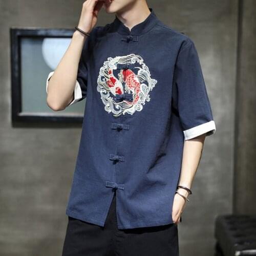 Oriental Clothes MenS Tops Oriental Shirts For Men Hanfu Blouse Cheongsam Linen Vintage Traditional Chinese Clothing 30457