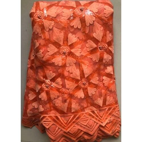 High Quality Nigerian Lace Fabrics With Stones And Beads African French Net Lace Fabric Embroidered Tulle Mesh Fabric YLL4925