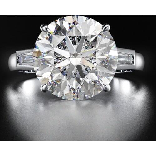 Handmade Round cut 6ct Diamond Cz Ring 100% Original 925 sterling silver Engagement Wedding band Rings for Women Bridal Jewelry