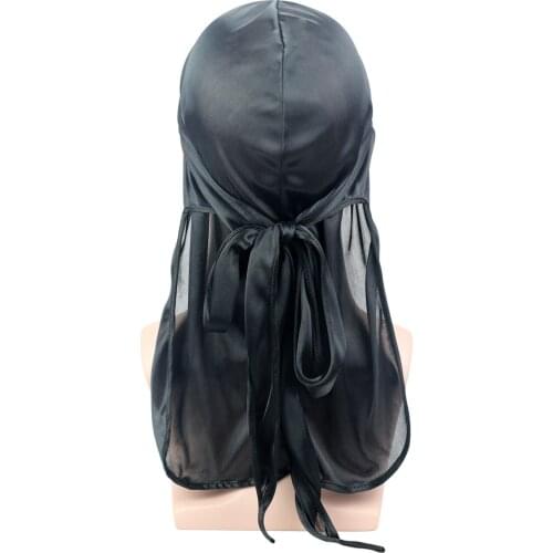 Invierno Beanie Bandana Hat Silk Polyester Elastic Fabric Soft Mens Hijabs Turban Long Tail Pirate Head Cap