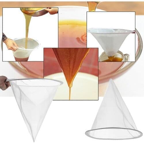 25PCS Bees Tool Honey Filter Impurity Filtration Cone-shape Sieve Strainer Apiary Nylon Knitted White Purifier Flow Supplies