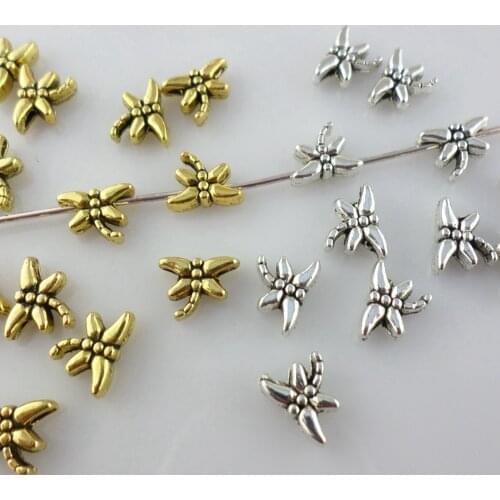 360pcs Alloy Small Dragonfly Charm Loose Spacer Beads 6x8mm Bracelet Jewelry Findings