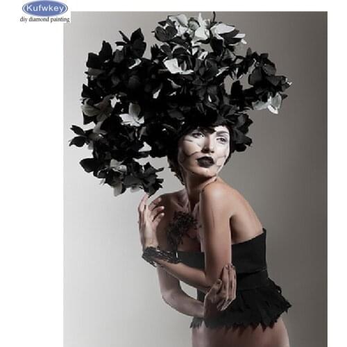 3d pictures,Full,Diamond Embroidery,Flower,Women,DIY,Diamond Painting,Stitch Cross,Diamond Mosaic,Black and white photo,wall art