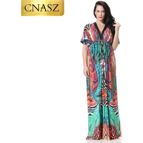 Plus Size Bohemian Summer Beach Dress Sexy Backless For Women Batwing Sleeve Straight Empire Clothes