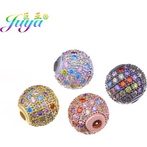 Juya 4PCS Wholesale Beads Jewelry Making Crystal Beads 10mm Disco Round Ball Beads For DIY Natural Stones Beading Jewelry Making