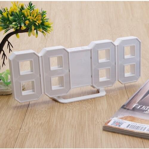 Digital Electronic Clock LED Table Clock Brightness Adjustable Alarm Clock Fashion Wall Hanging Clock with USB Cable Wall Clock