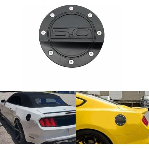 For Ford Mustang GT 5.0 Car Fuel Filler Door Gas Cap Petro Cover Trim Automobile Aluminum Styling Mouldings Accessories Series