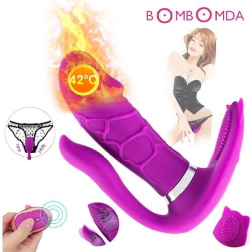 Cat Wearable Dildo Vibrator Wireless Remote Heating Anal Vibrators Clitoral G Spot Stimulator For Women Masturbation Orgasm Toys