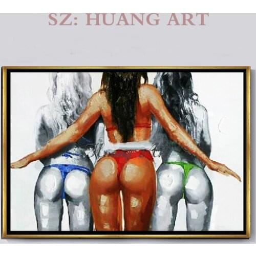 Artist Hand-painted High Quality Nude Women Body Oil Painting on Canvas Sexy Ladies Ass Oil Painting Picture for Wall Decoration