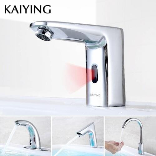 KAIYING Infrared Sensor Faucet Bathroom Automatic Hands Touch Free Basin Faucet Torneira Water Mixer Touchless Basin Mixer Tap